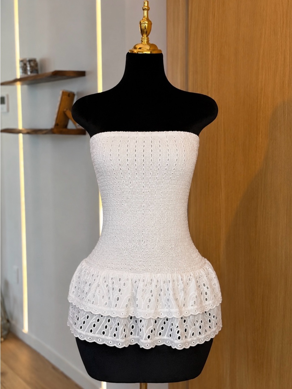 Edikted Coastal Granddaughter Eyelet Mini Dress | Feminine Muse